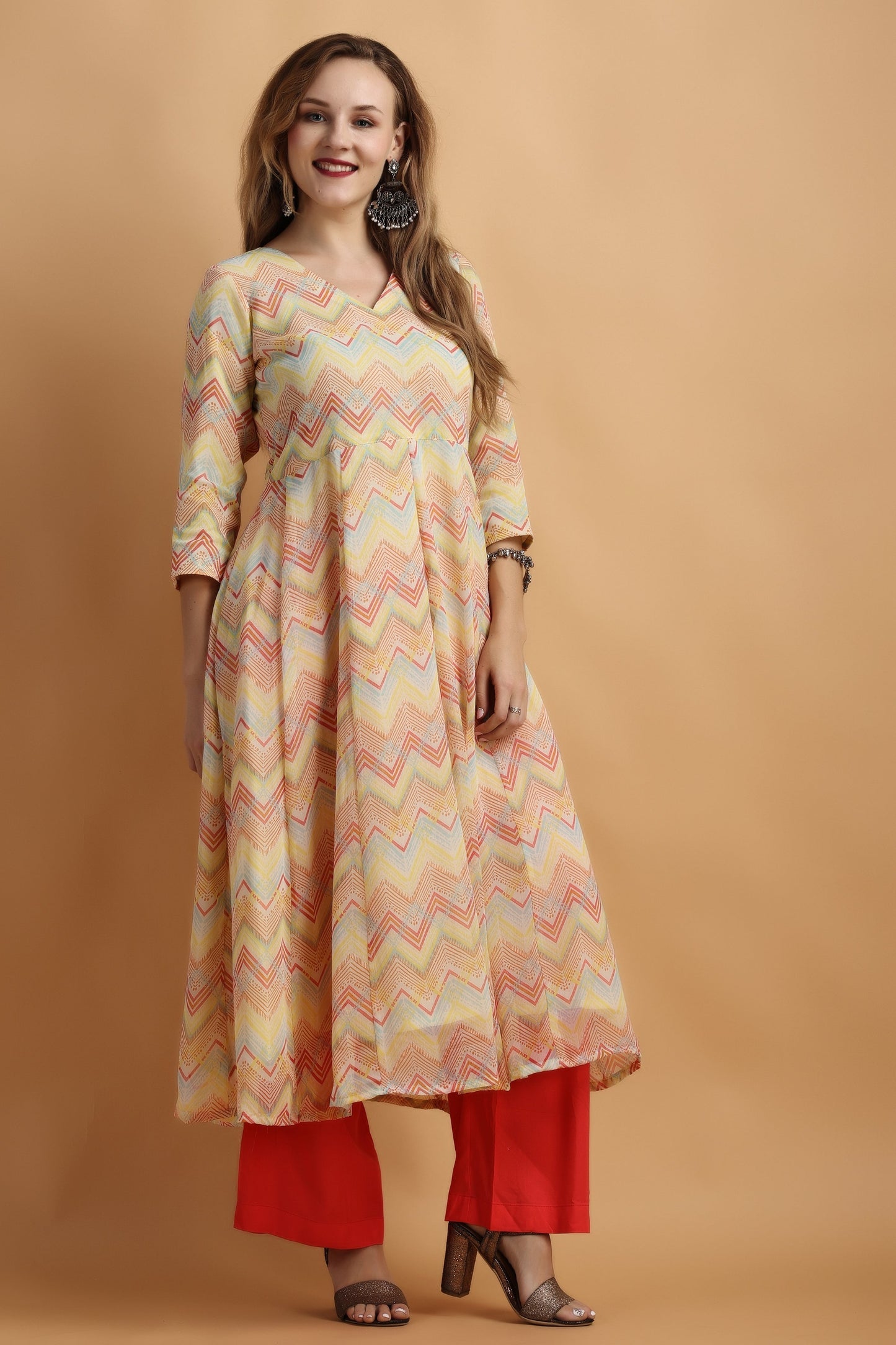 Women Plus Size Multicolor party wear anarkali suit | Apella
