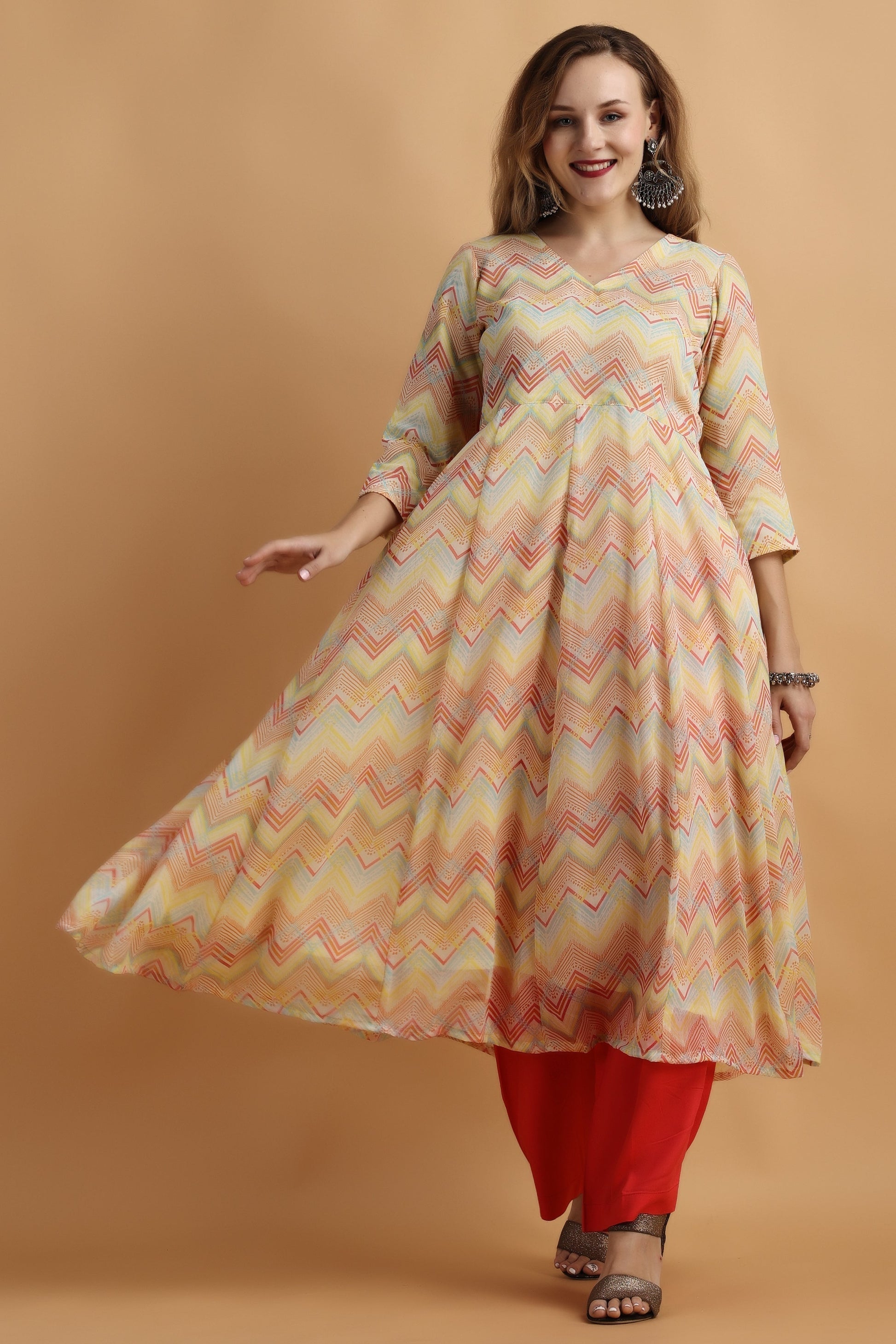 Women Plus Size Multicolor party wear anarkali suit | Apella